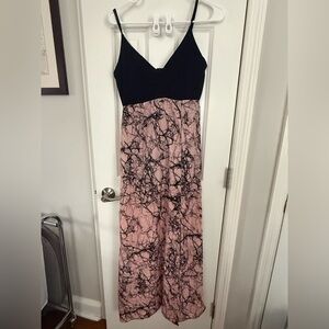 Black and Pink Marble Maxi Dress Size S